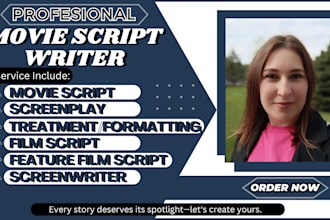 craft compelling movie scripts, screenplays, TV pilots, and feature films