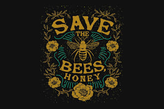 design save bees honey logo