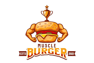 design a unique burger, food, and restaurant logo