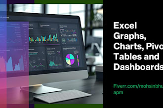 generate excel graphs, charts, pivot tables, and dashboards
