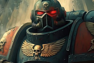 create an you as favorite space marine 40k warhammer art