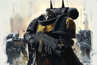 draw your warhammer 40k, game, digital concept art