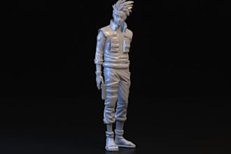 refine 3d print,anime 3d character, modelling, zbrush, stl files, action figures