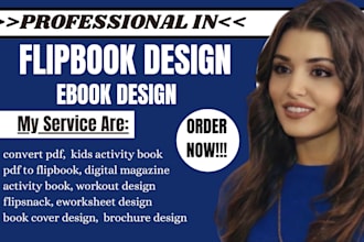 do flip book design, workout design, kids activity book, convert PDF to flipbook