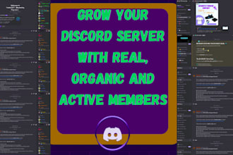 boost, advertise and grow your discord server to get real and organic  members