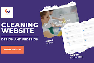build a modern house cleaning website, office cleaning and quote calculator