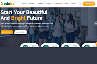 education landing page website educational website online university website