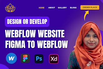 develop webflow website design, figma to webflow  design and webflow developer