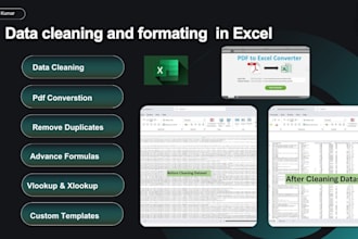 clean, merge, format, split, edit and organize data in excel