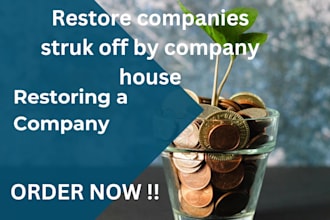 restore, activate companies struck off by companies house, corporate tax filing