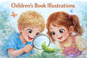 design children story book illustration and children book illustrator watercolor