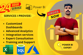 design stunning power bi dashboards, data visualizations, and data modeling
