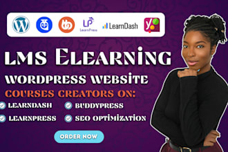 build wordpress elearning website for course creators with lms integration
