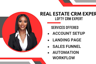 set up lofty CRM, chime, kvcore, follow up boss, rei reply, CRM