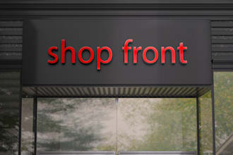 do  3d storefront design, window signage, signboard, yard sign design