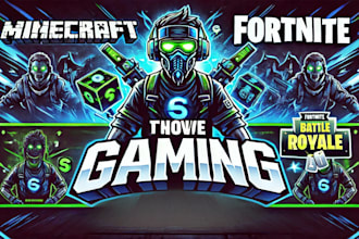 create a custom youtube and twitch gaming banner for streamers