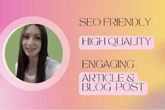 write SEO blog posts and articles to boost traffic