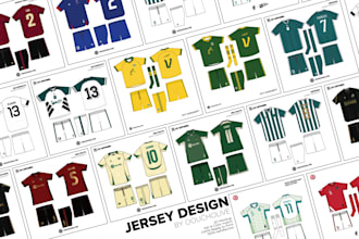 design unique football jersey with printready 2d mockup