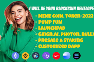 be your blockchain developer to build custom smart contract, dapp on evm, solana