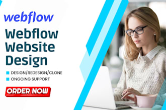 design webflow website, develop webflow website design for your business