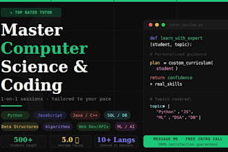 tutor you in computer science, programming, and coding from beginner to advance