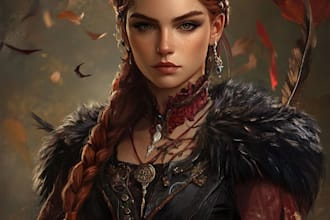 draw fantasy character portraits, concept art, character design