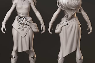 make stylized 3d character model, lowpoly 3d model, 3d game character model