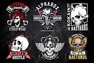design skull, army, military, tactical, badge or emblem logo