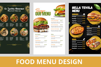 design professional restaurant menu or food menu