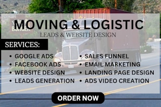 generate moving leads logistics leads moving website landing page sales funnel