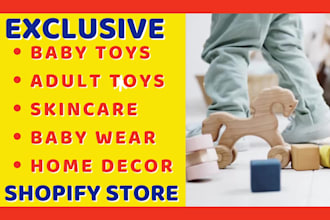 design baby wear skincare baby product adults kids toy home decor shopify store