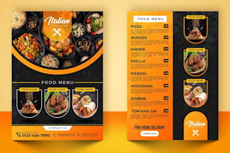 do restaurant menu, food and digital menu design, food menu