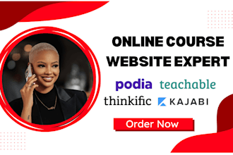 do online course website kajabi thinkific website podia teachable website