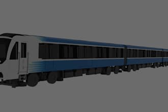 create realistic train 3d models for train simulator