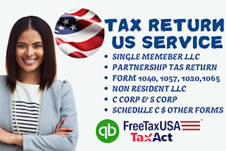 prepare and amend file US tax returns for individual and business 1040, 1120, 10