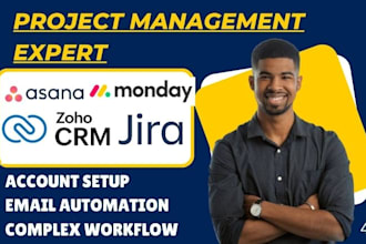 do project management workflow automation on asana monday crm zoho project jira