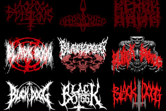 design a brutal black metal, death metal, or thrash metal band logo