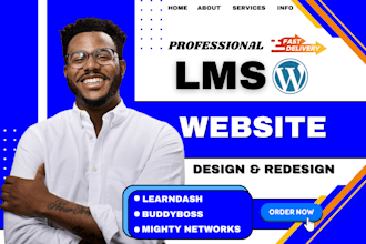 build wordpress lms website with learndash, buddyboss tutor lms pro, masterstudy
