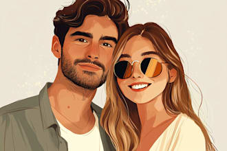 do  caricature logo,caricature portrait,couple