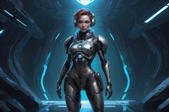 do unique sci fi character and sci fi art