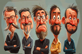 make cartoon avatar, cartoon character, caricature, logo