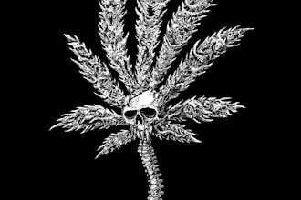 draw logo deathmetal,brutal,horror,metal tshirt album art illustration