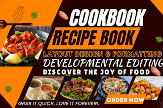 write food recipes cookbook and formatting provide developmental editing