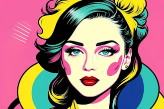 make pop art portrait illustration