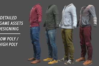 design clothing, shoes and accessories for your game low or highpoly