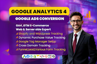 setup google analytics 4, ga4 ecommerce tracking, server side tracking, GTM