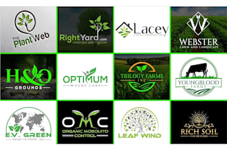 do agriculture farm lawn care landscape irrigation garden logo design