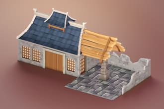 make low poly isometric assets and props
