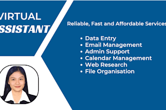be your reliable virtual assistant for data entry, emails and admin task