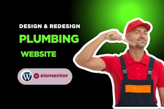 design plumbing, roofing, construction and real estate websites on elementor